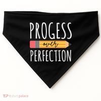 Progress Over Perfection Education Back To School USA-Made Doggie Bandana thumb 0