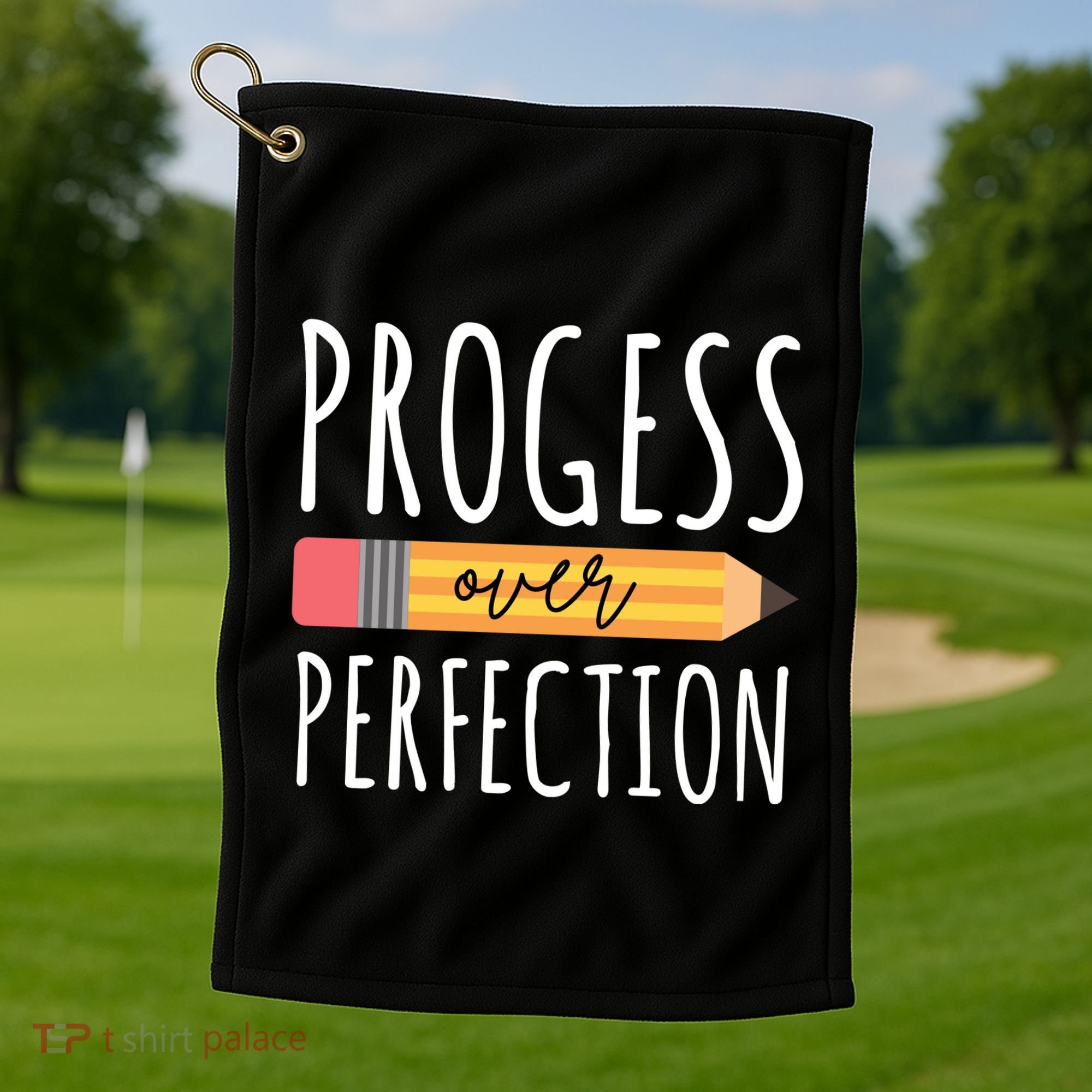 Progress Over Perfection Education Back To School Golf Towel