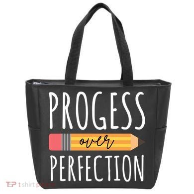 Progress Over Perfection Education Back To School Tote Bag