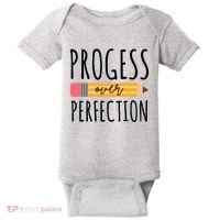 Progress Over Perfection Education Back To School Baby Bodysuit thumb 0