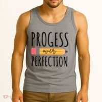 Progress Over Perfection Education Back To School Tank Top thumb 3