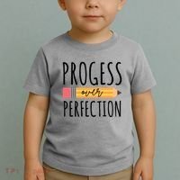 Progress Over Perfection Education Back To School Toddler T-Shirt thumb 2