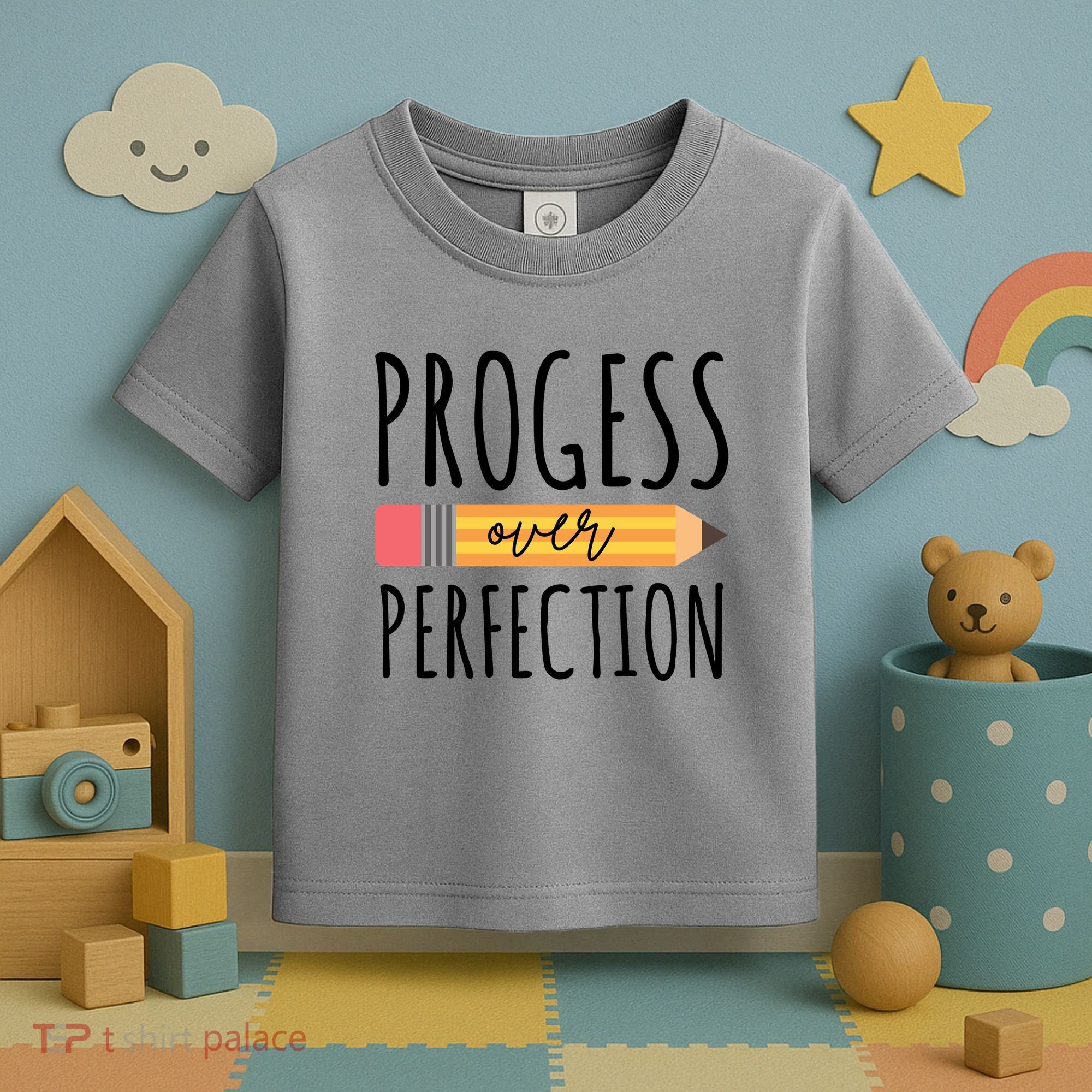 Progress Over Perfection Education Back To School Toddler T-Shirt