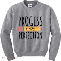Progress Over Perfection Education Back To School Kids Sweatshirt thumb 0