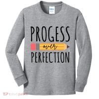 Progress Over Perfection Education Back To School Kids Long Sleeve Shirt thumb 0