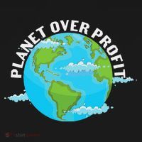 Planet Over Profit Earth Day Environmental USA-Made Doggie Bandana thumb 2