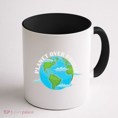 Planet Over Profit Earth Day Environmental Coffee Mug back