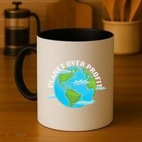 Planet Over Profit Earth Day Environmental Coffee Mug thumb 4