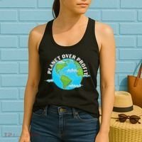 Planet Over Profit Earth Day Environmental Women's Tank Top thumb 2