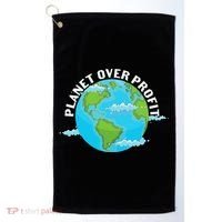 Planet Over Profit Earth Day Environmental Golf Towel thumb 0
