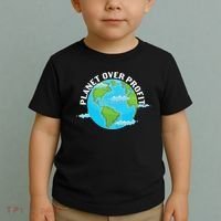 Planet Over Profit Earth Day Environmental Toddler T-Shirt thumb 2