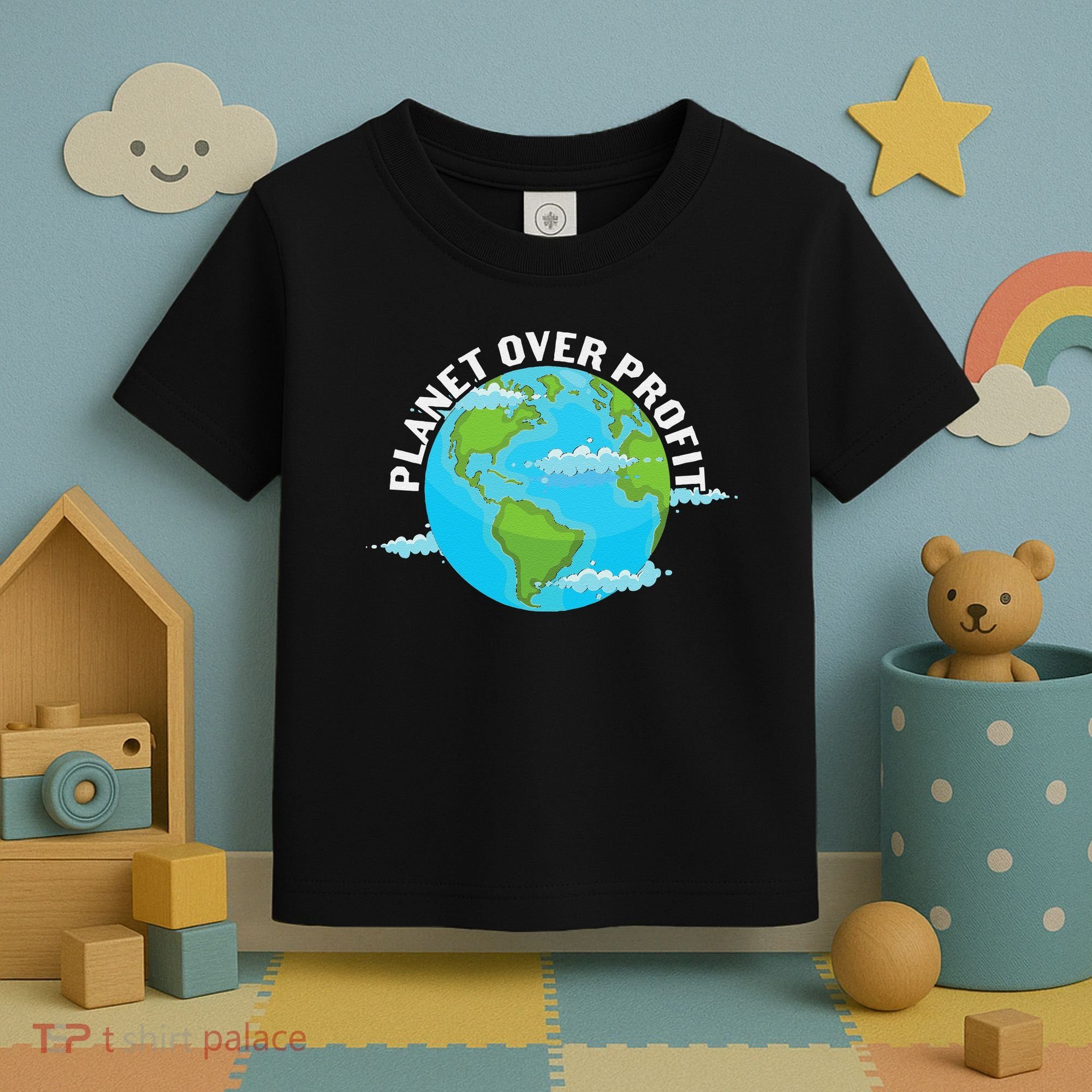 Planet Over Profit Earth Day Environmental Toddler T-Shirt