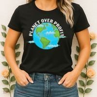 Planet Over Profit Earth Day Environmental Women's T-Shirt thumb 2