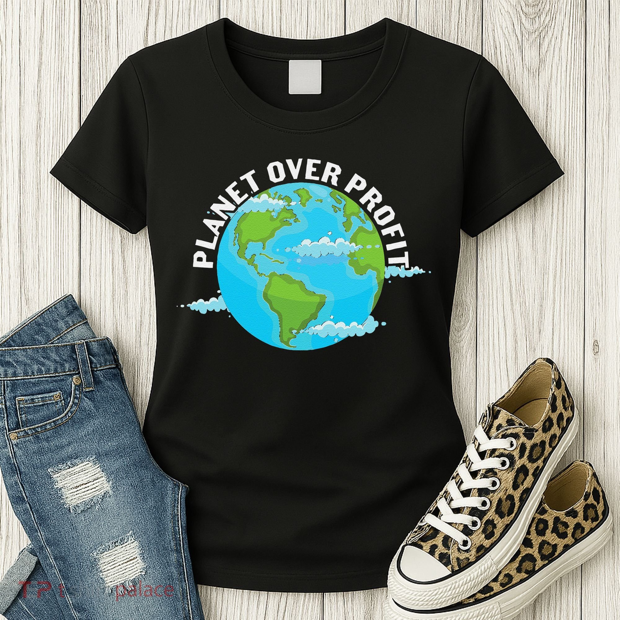 Planet Over Profit Earth Day Environmental Women's T-Shirt
