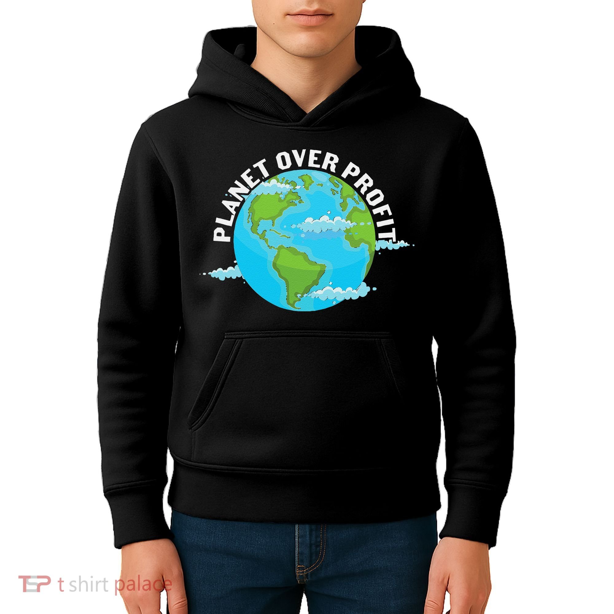 Planet Over Profit Earth Day Environmental Kids Hoodie