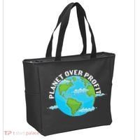 Planet Over Profit Earth Day Environmental Tote Bag thumb 2