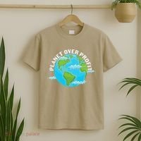 Planet Over Profit Earth Day Environmental T-Shirt thumb 2