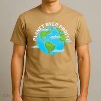 Planet Over Profit Earth Day Environmental T-Shirt thumb 3