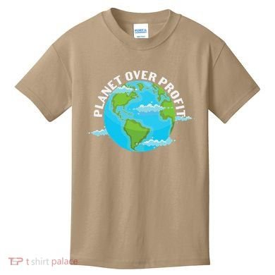 Planet Over Profit Earth Day Environmental Kids T-Shirt
