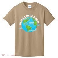 Planet Over Profit Earth Day Environmental Kids T-Shirt thumb 0