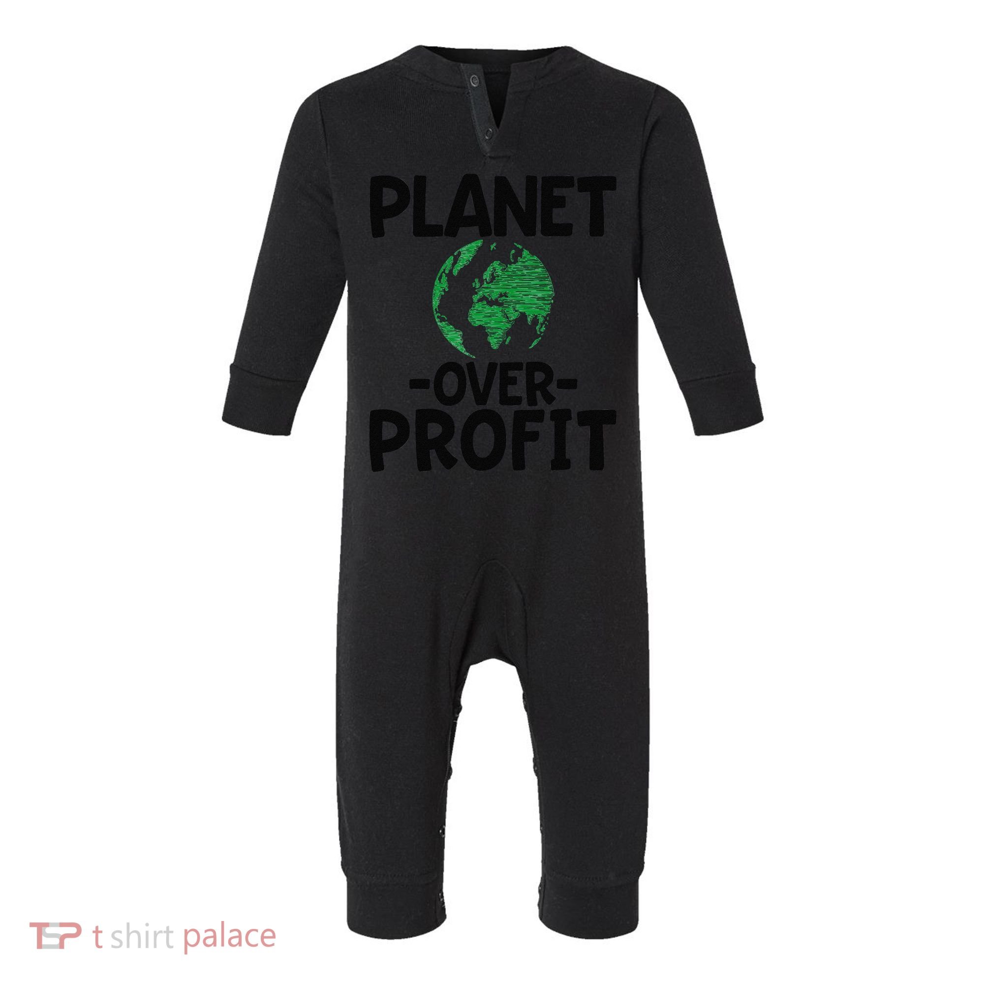 Planet Over Profit Earth Day Environmentalist Gift Infant Fleece One Piece