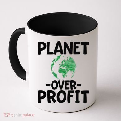 Planet Over Profit Earth Day Environmentalist Gift Coffee Mug