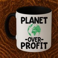 Planet Over Profit Earth Day Environmentalist Gift Coffee Mug thumb 2