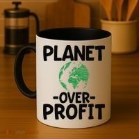 Planet Over Profit Earth Day Environmentalist Gift Coffee Mug thumb 4