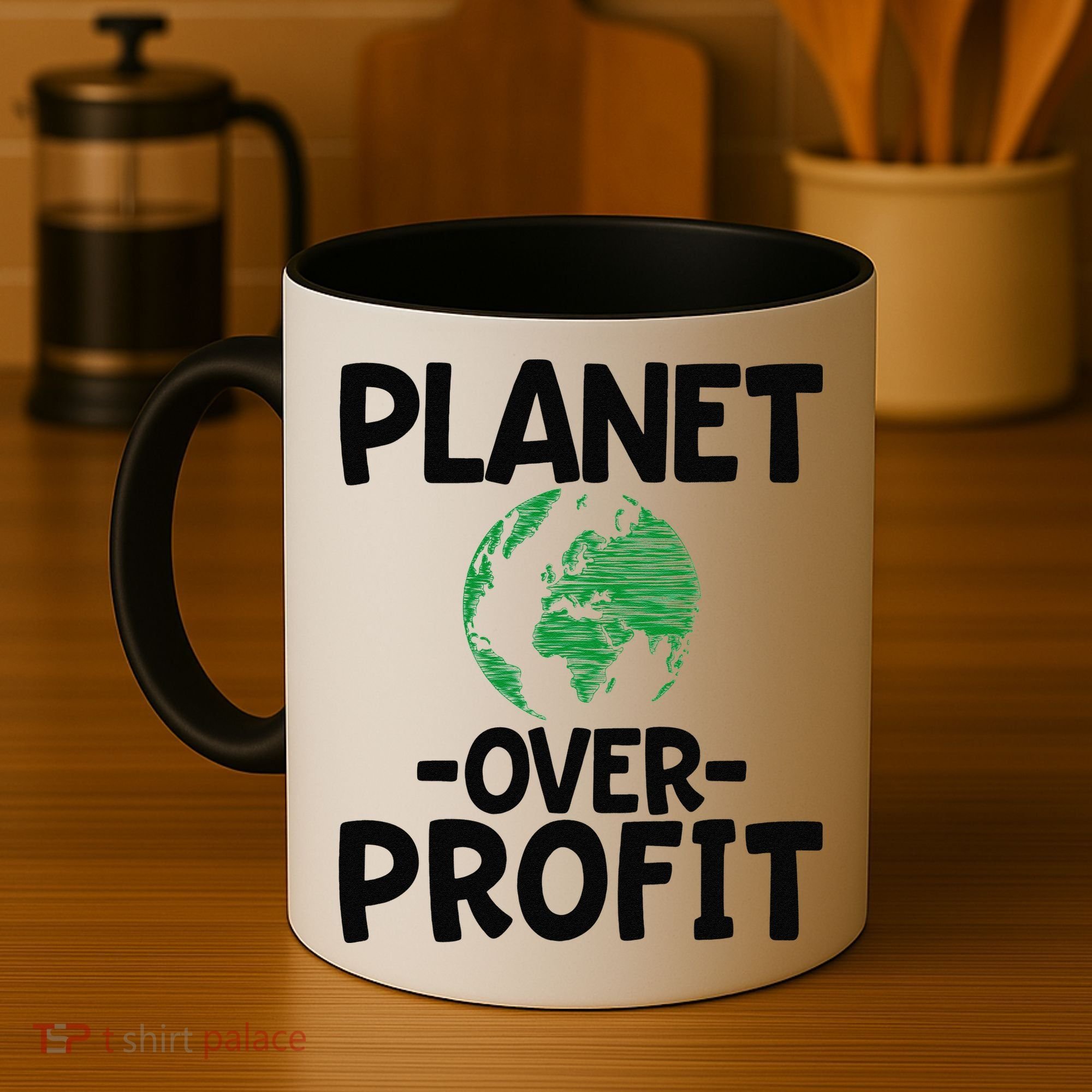 Planet Over Profit Earth Day Environmentalist Gift Coffee Mug