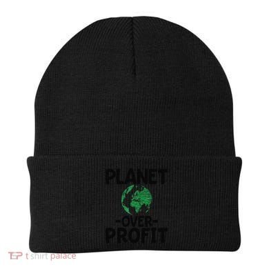 Planet Over Profit Earth Day Environmentalist Gift Beanie