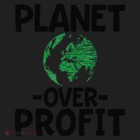 Planet Over Profit Earth Day Environmentalist Gift Golf Towel thumb 3