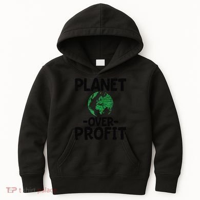 Planet Over Profit Earth Day Environmentalist Gift Kids Hoodie