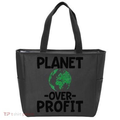 Planet Over Profit Earth Day Environmentalist Gift Tote Bag