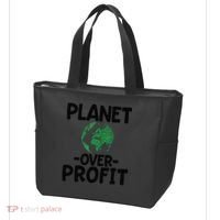 Planet Over Profit Earth Day Environmentalist Gift Tote Bag thumb 3