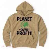 Planet Over Profit Earth Day Environmentalist Gift Hoodie thumb 0