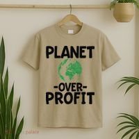 Planet Over Profit Earth Day Environmentalist Gift T-Shirt thumb 2