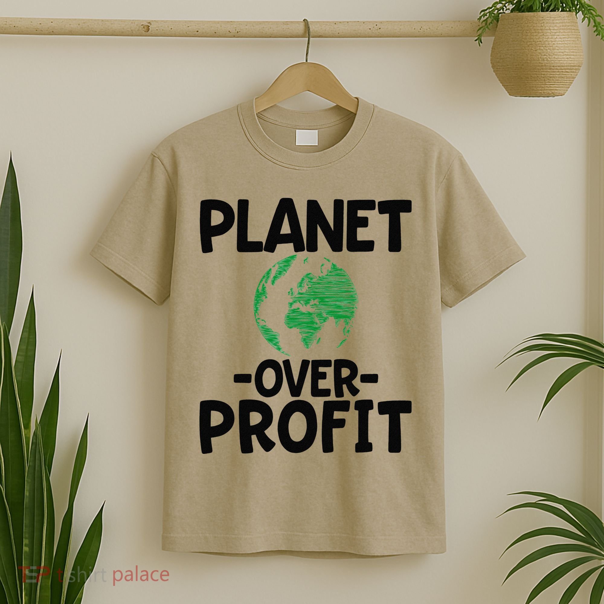Planet Over Profit Earth Day Environmentalist Gift T-Shirt