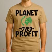 Planet Over Profit Earth Day Environmentalist Gift T-Shirt thumb 3