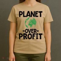 Planet Over Profit Earth Day Environmentalist Gift T-Shirt thumb 4