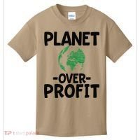 Planet Over Profit Earth Day Environmentalist Gift Kids T-Shirt thumb 0
