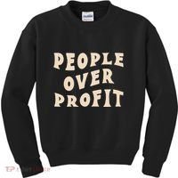 People Over Profit  Anticapitalism Kids Sweatshirt thumb 0