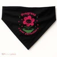 Progress Over Perfection Flower USA-Made Doggie Bandana thumb 0