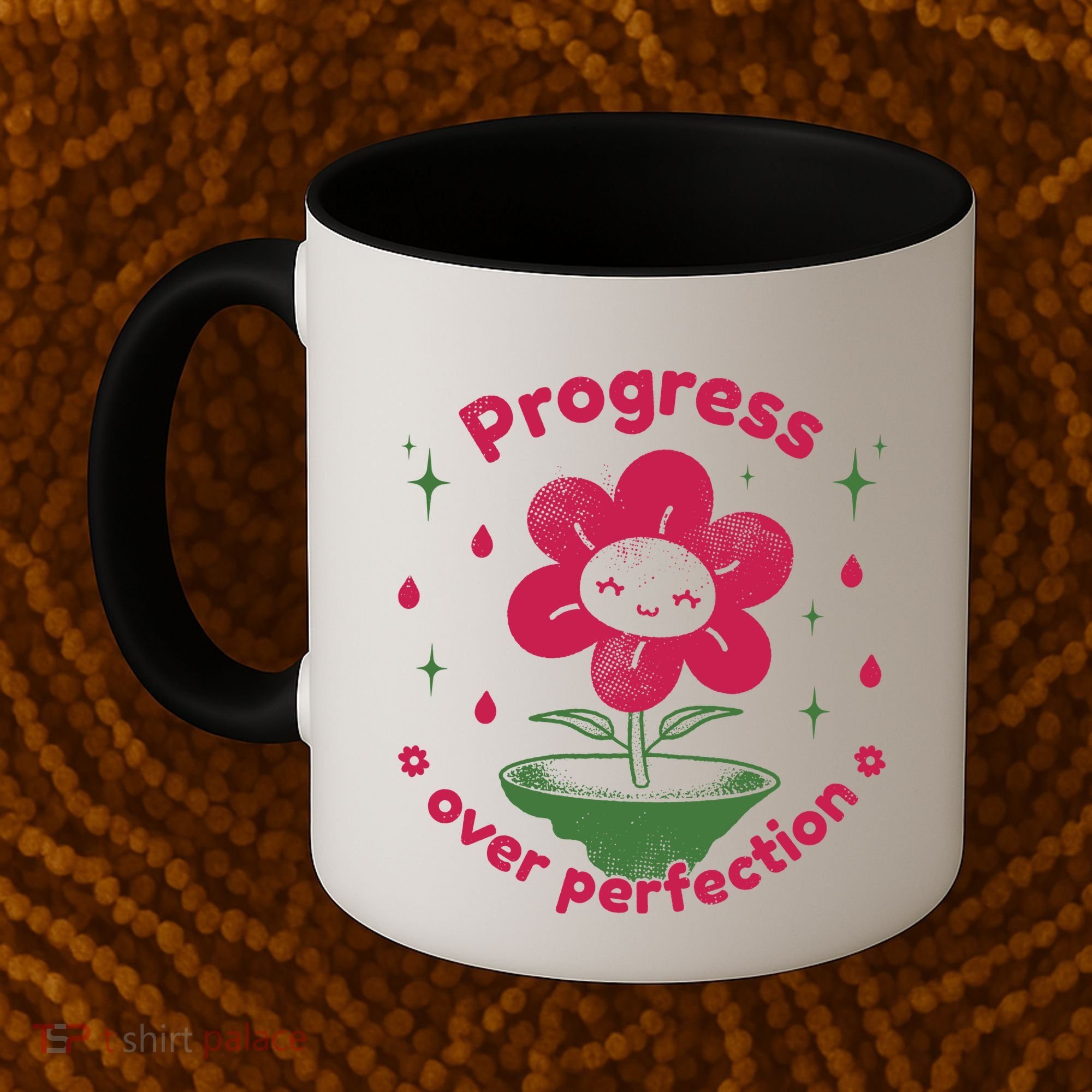 Progress Over Perfection Flower Coffee Mug