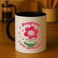 Progress Over Perfection Flower Coffee Mug thumb 4