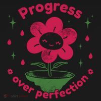 Progress Over Perfection Flower Polo thumb 3