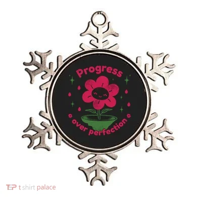 Progress Over Perfection Flower Ornament