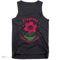 Progress Over Perfection Flower Tank Top thumb 0