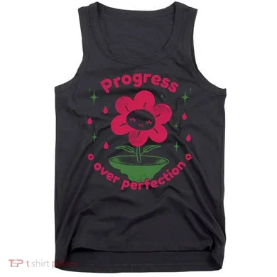 Progress Over Perfection Flower Tank Top
