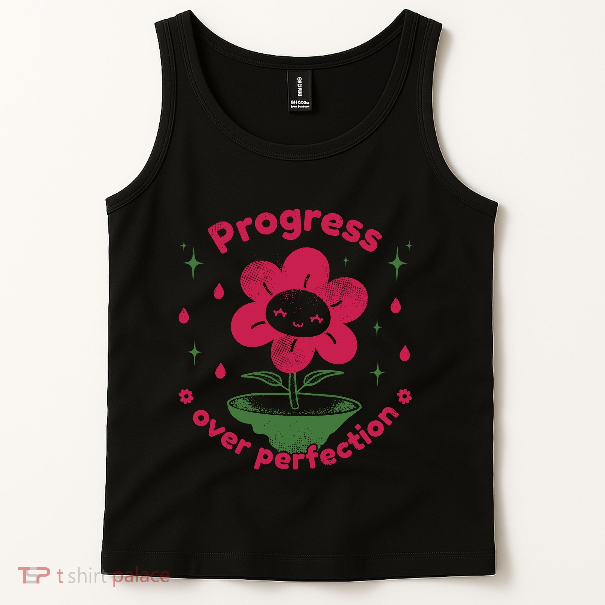 Progress Over Perfection Flower Tank Top