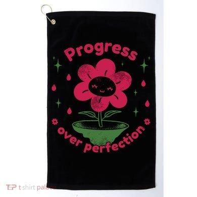 Progress Over Perfection Flower Golf Towel